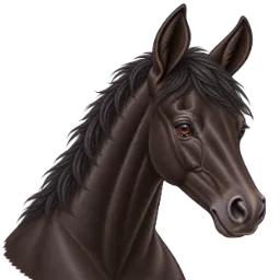 Black yearling horse portrait from TRM