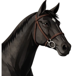 Black thoroughbred representing a sire in TRM breeding